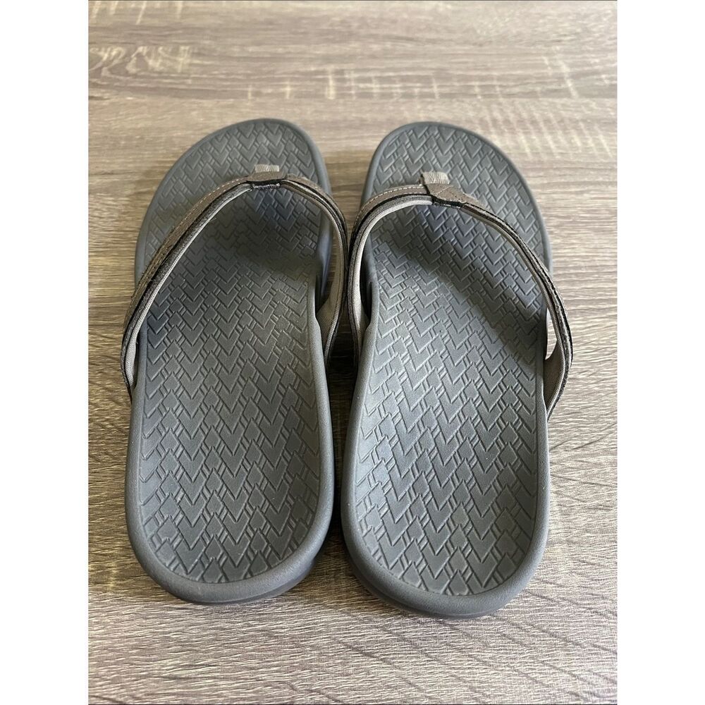 Vionic Orthotic Sandals Pewter Metallic flip flop Comfort Arch Support Women’s 7 - Picture 5 of 9